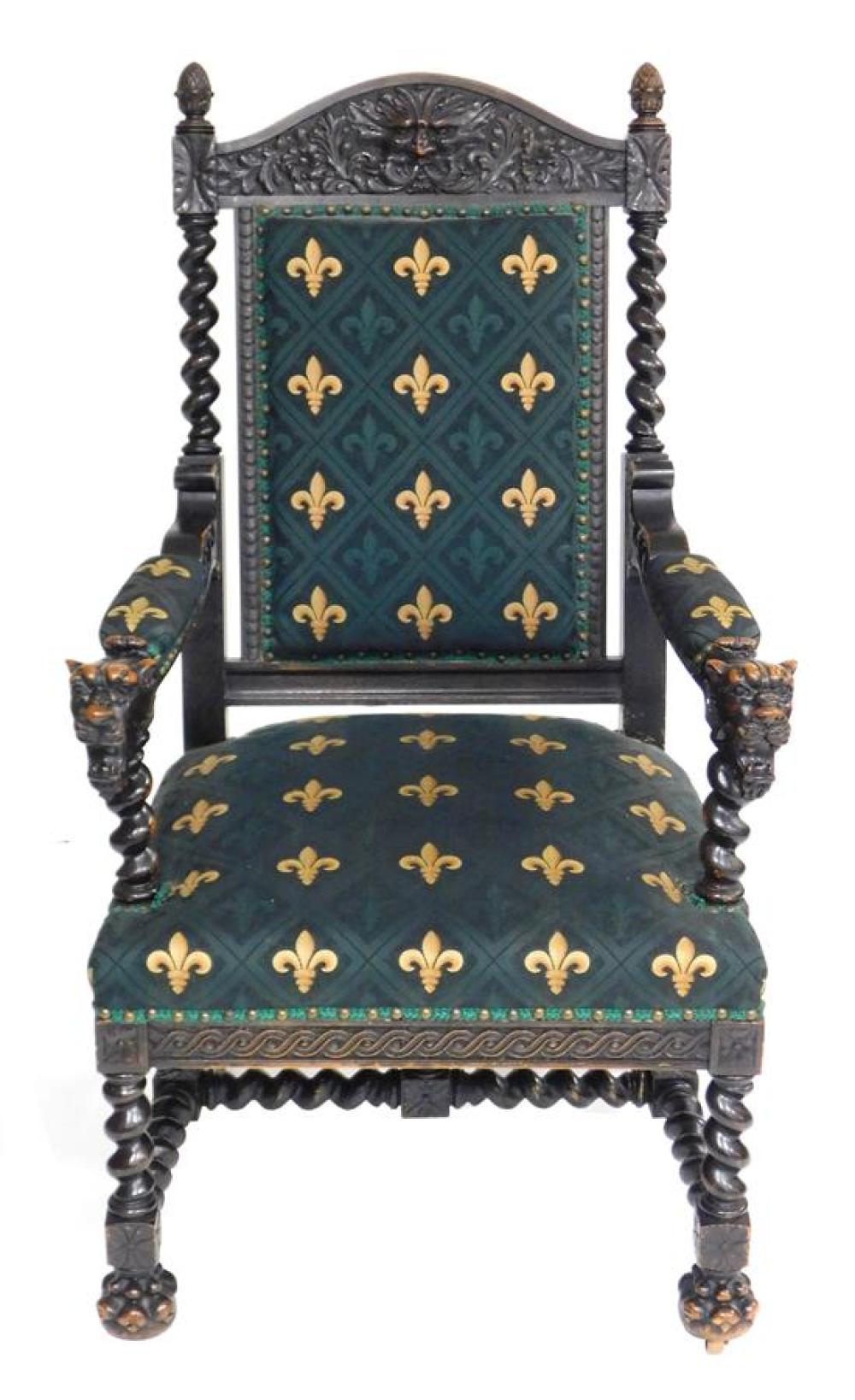 RENAISSANCE REVIVAL OPEN ARMCHAIR  31d0c9