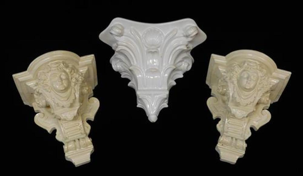 THREE WALL BRACKETS TWO CERAMIC 31d0f5