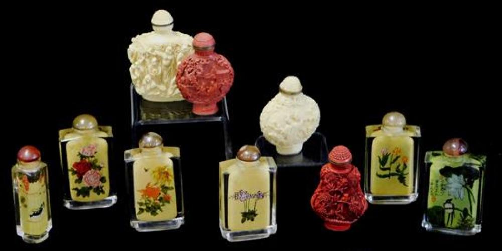 ASIAN: SNUFF BOTTLES, TEN PIECES,