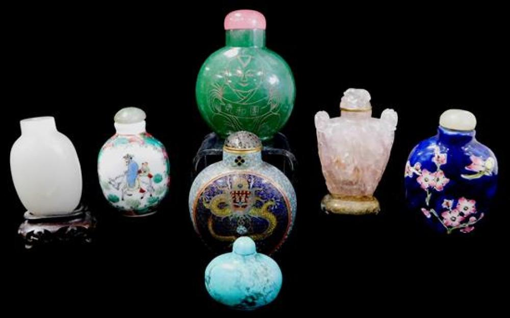 ASIAN: SNUFF BOTTLES, SEVEN PIECES,