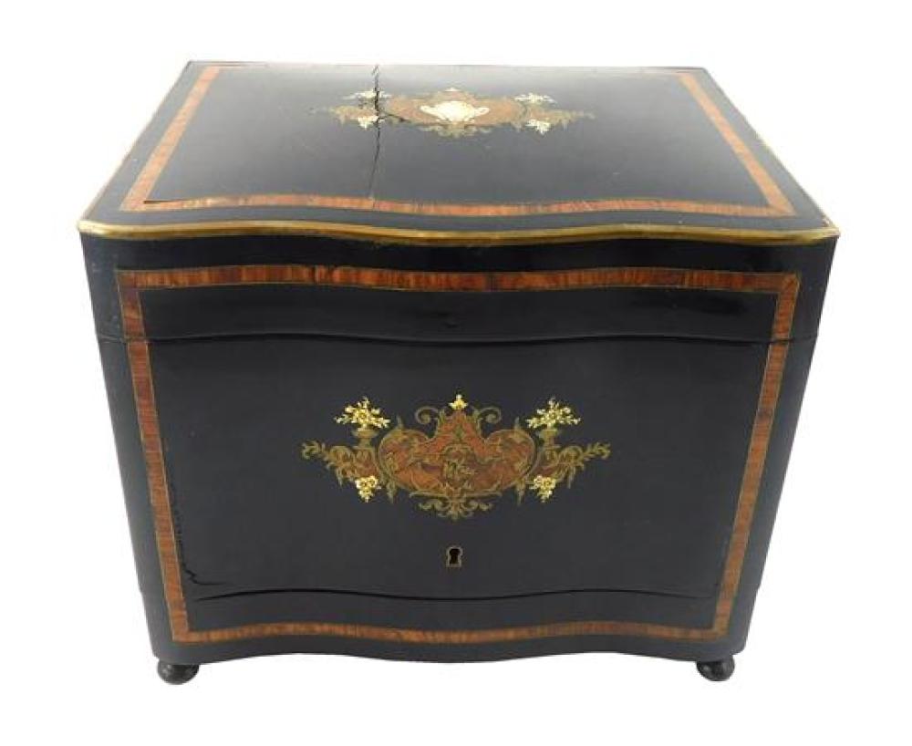 TANTALUS, LACQUERED WITH INLAY, LATE