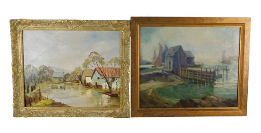 TWO 19TH/20TH C. FRAMED OILS, INCLUDING: