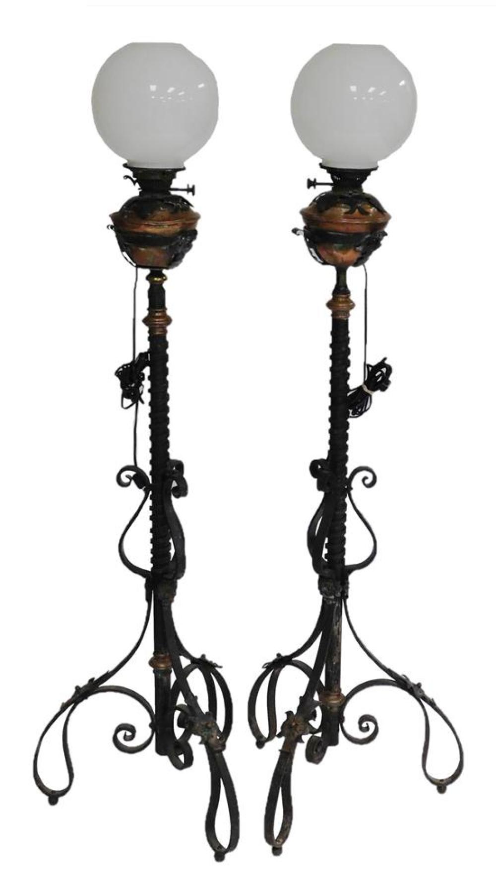 TWO FRENCH STANDING FLUID LAMPS  31d142