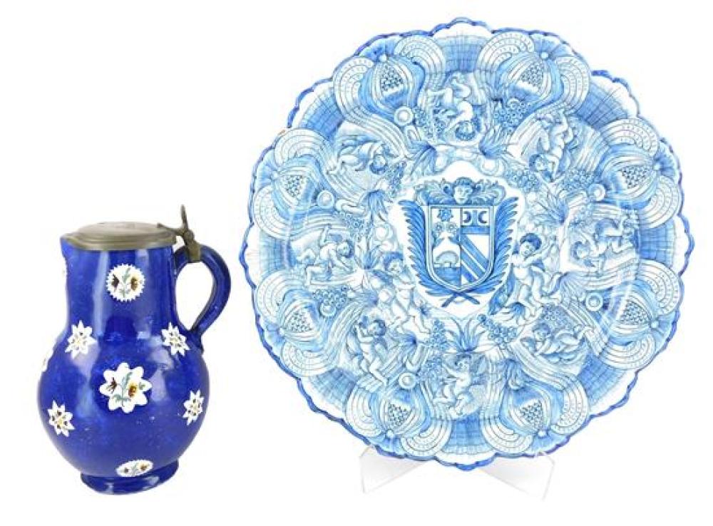 FAIENCE PORCELAIN, TWO PIECES, INCLUDING: