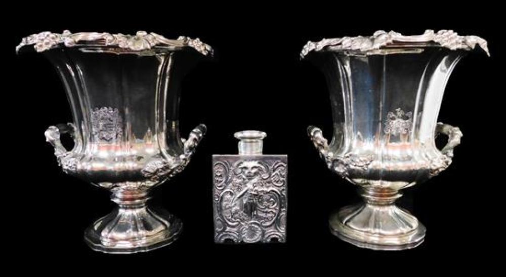 SILVER: PAIR OF CAMPAGNA FORM SILVER-PLATE