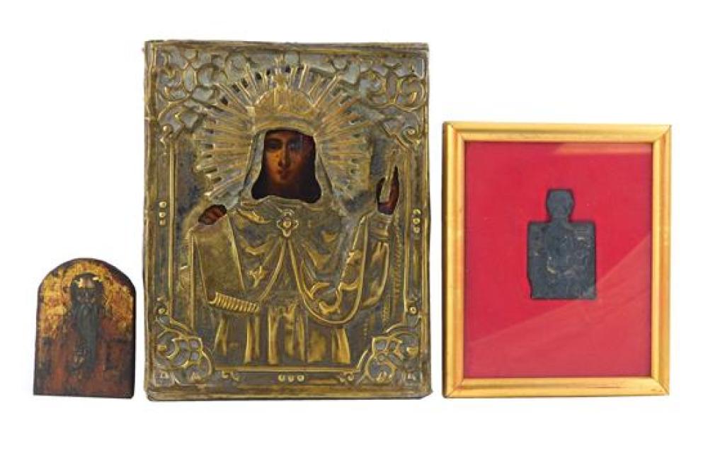 THREE ICONS, 19TH C. OR EARLIER,