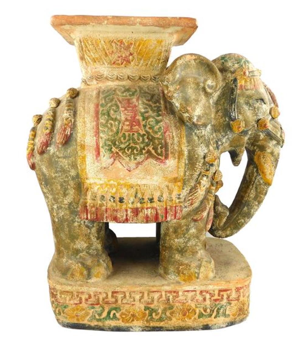 CERAMIC ELEPHANT GARDEN SEAT, PLATFORM