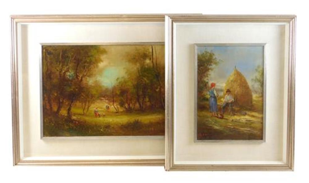 TWO PASTORAL OILS ON CANVAS, BOTH