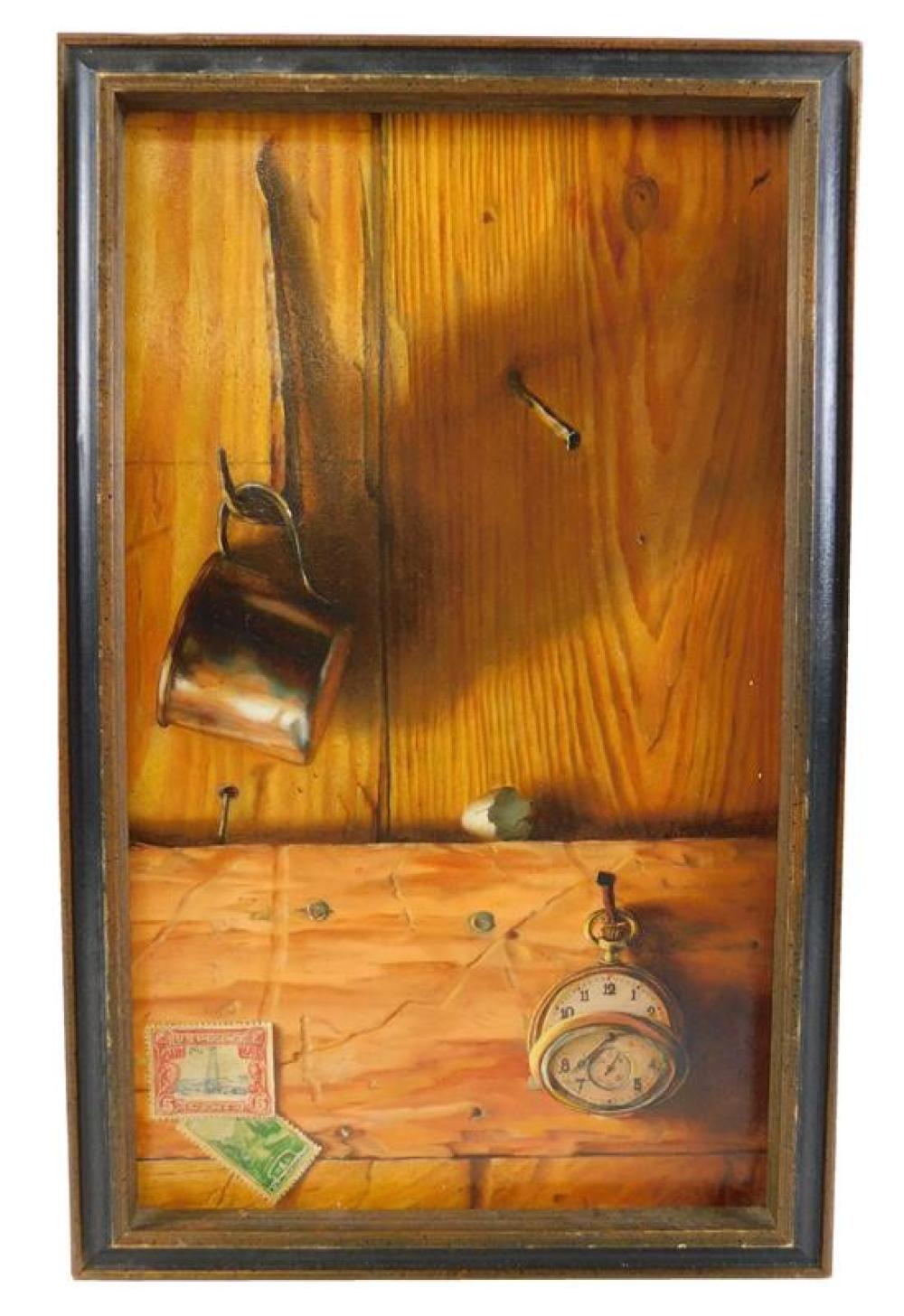 UNSIGNED TROMPE L OEIL OIL ON 31d1de