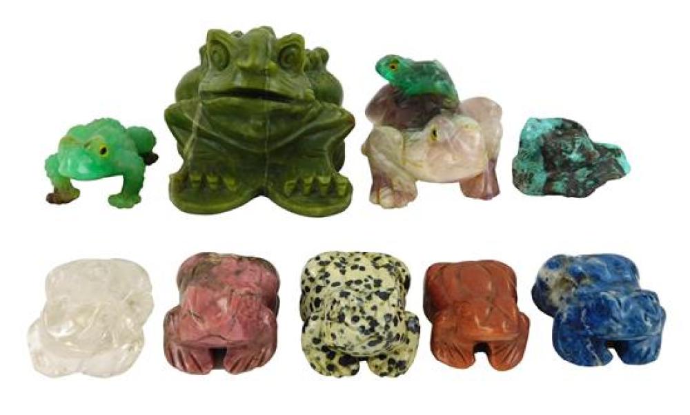 CARVED HARDSTONE FROGS TOADS NINE 31d1eb