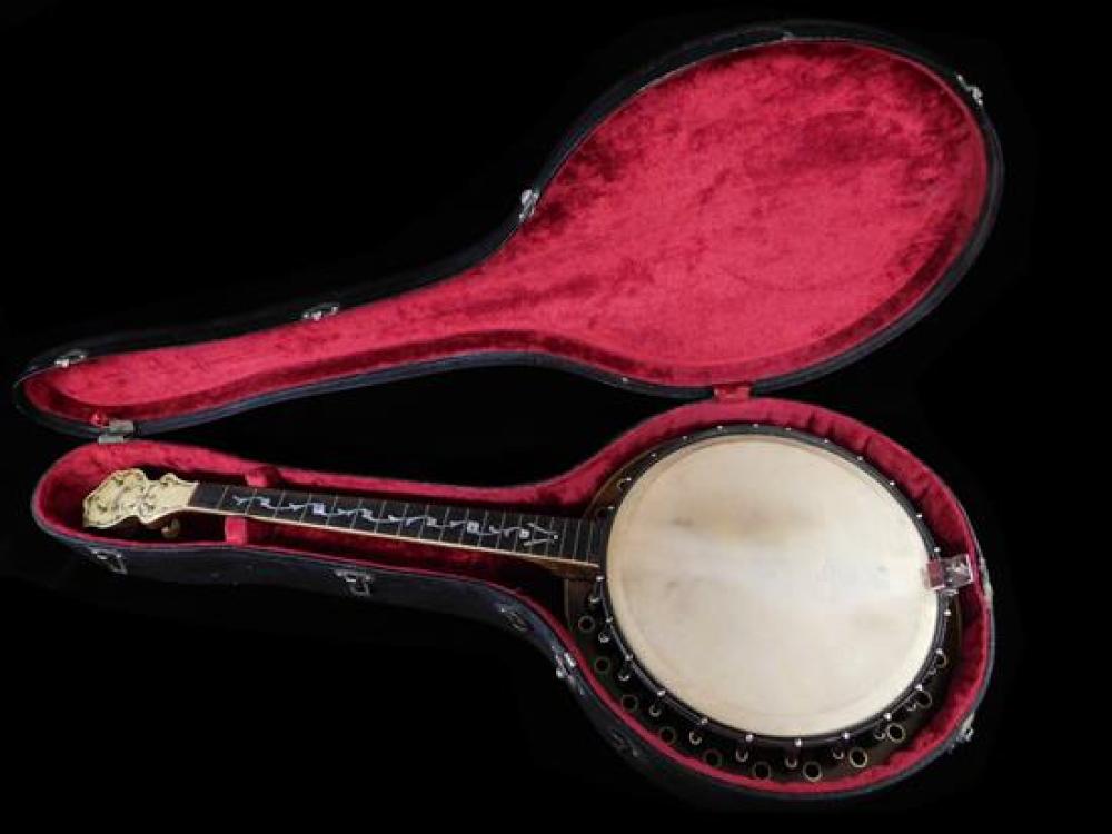 MUSICAL: SUPERTONE TENOR BANJO IN ORIGINAL