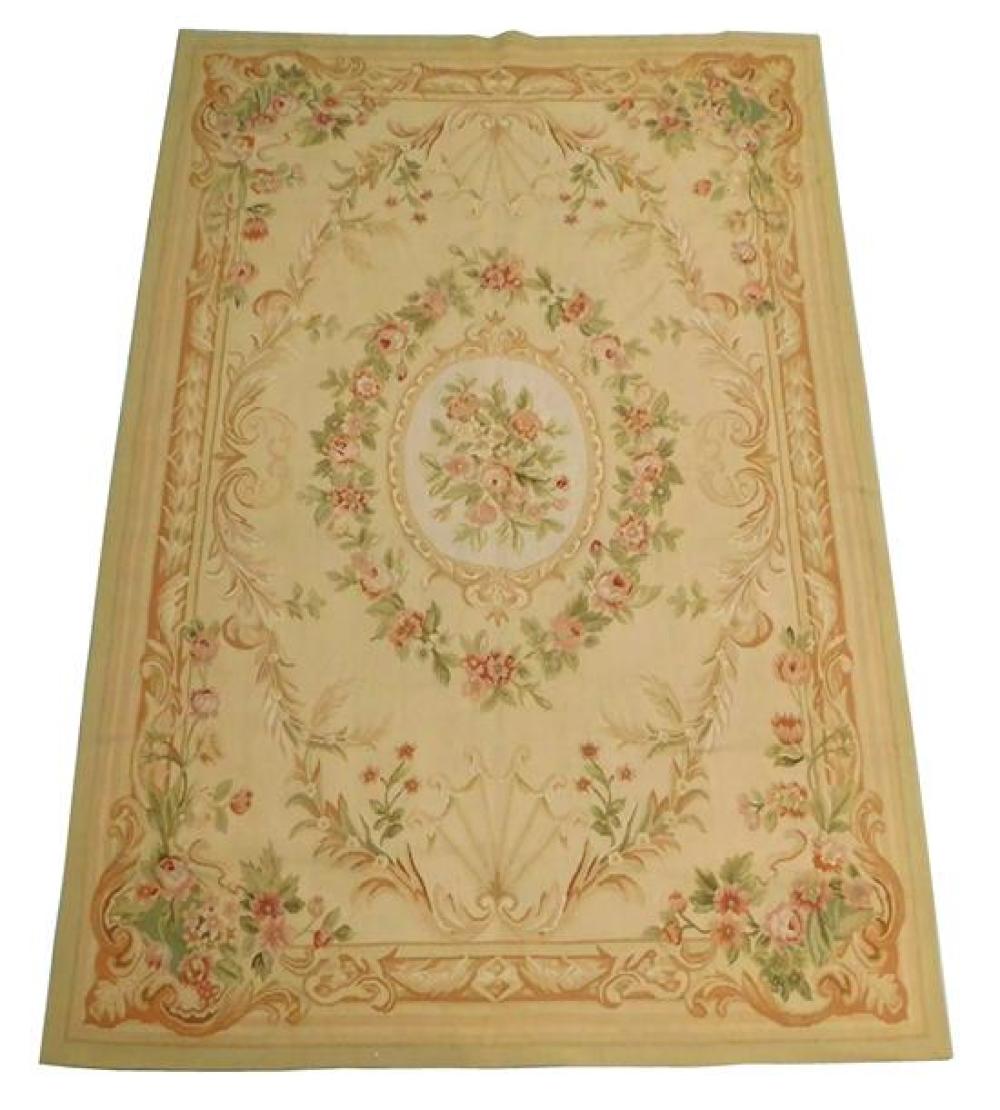 RUG: CHINESE AUBUSSON, 6' X 9',