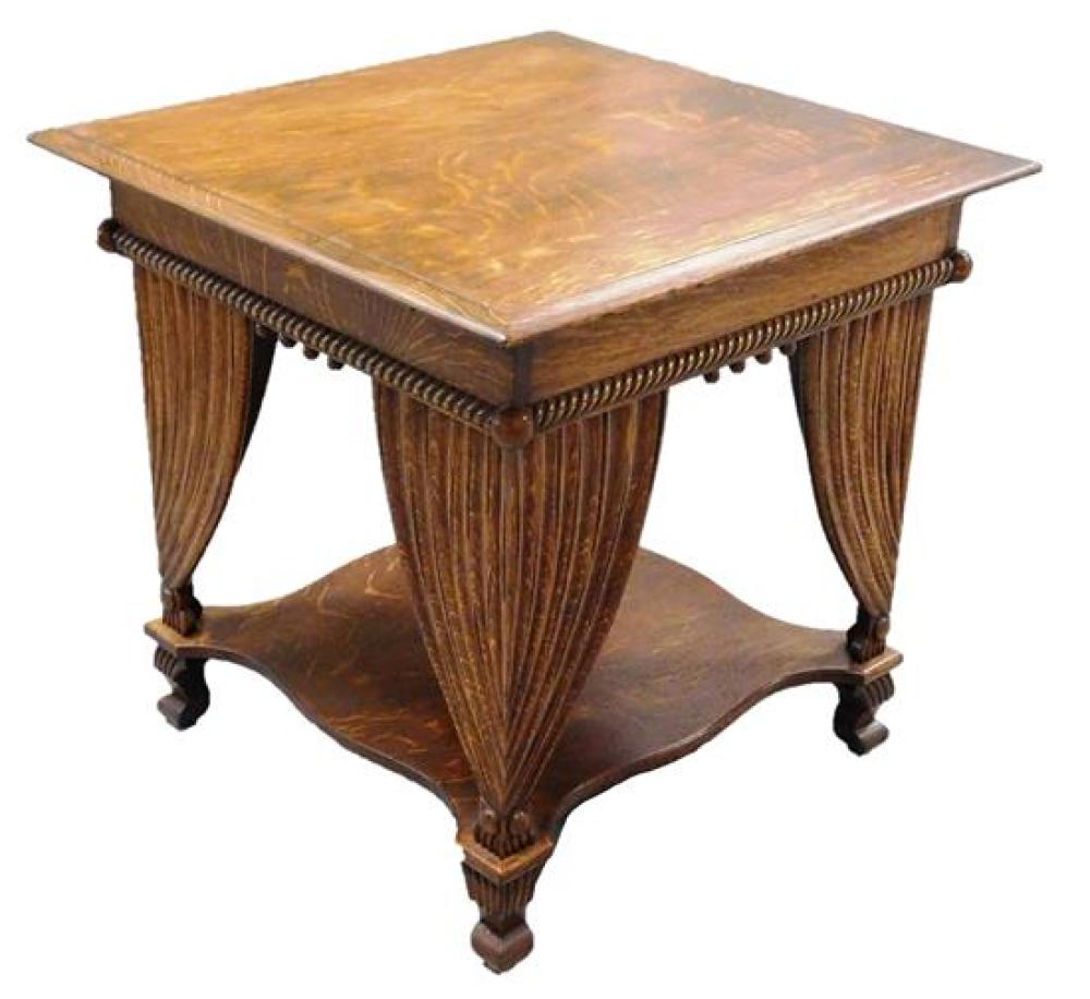 CENTER TABLE WITH CARVED DRAPEY