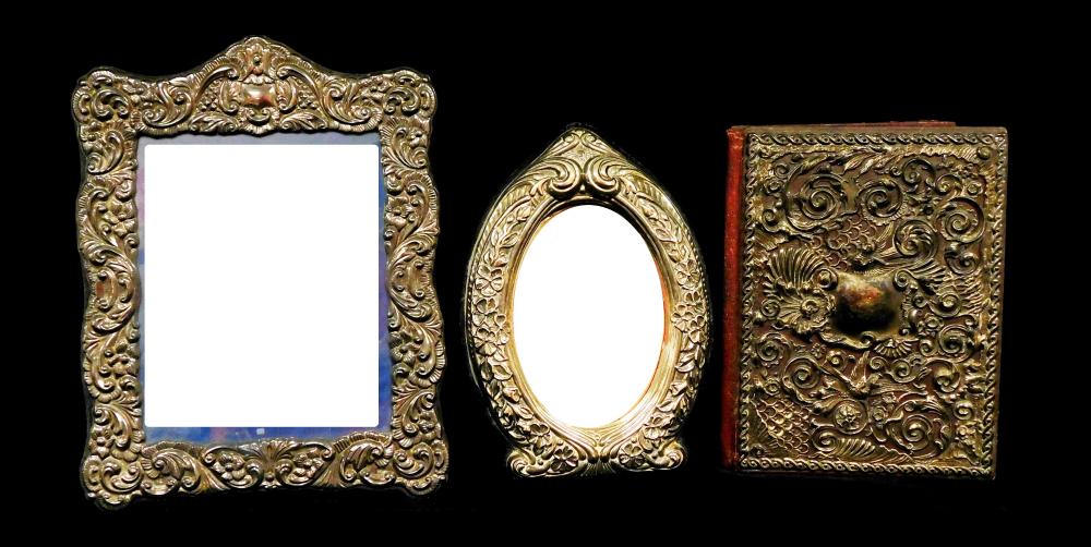 SILVER-PLATE: THREE PIECES OF ORNATE