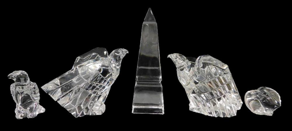 GLASS: STEUBEN, FIVE PIECES OF