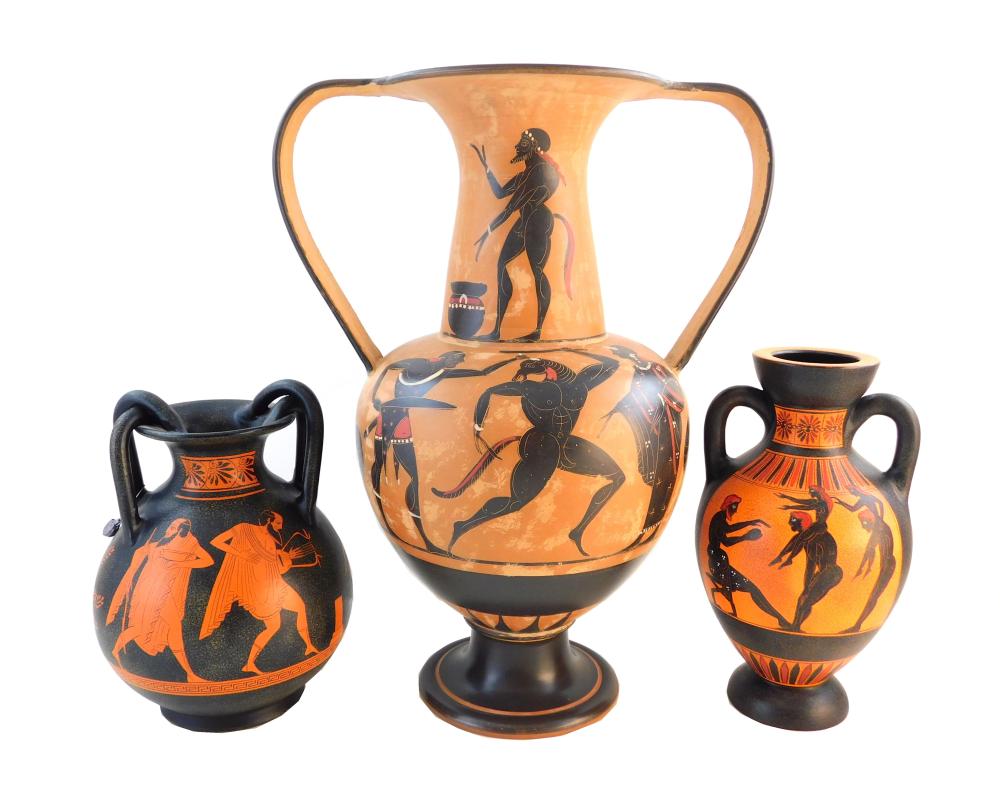 THREE ANCIENT GREEK STYLE POTTERY 31d273