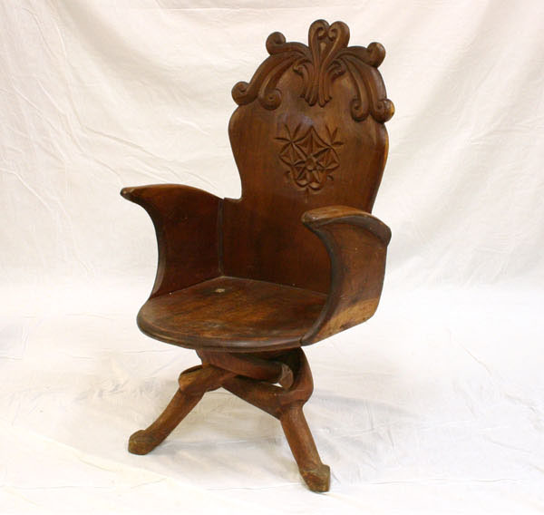 Unusual hand carved chair with 4fb73