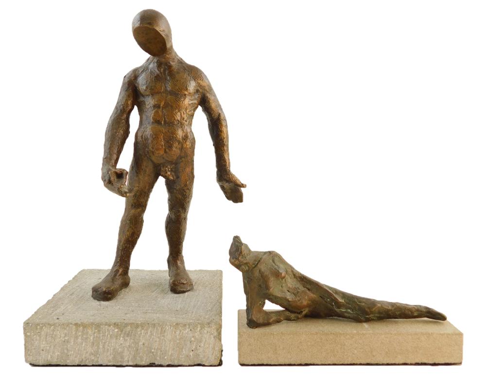 TWO BRONZE SCULPTURES LARGER BY 31d2a1