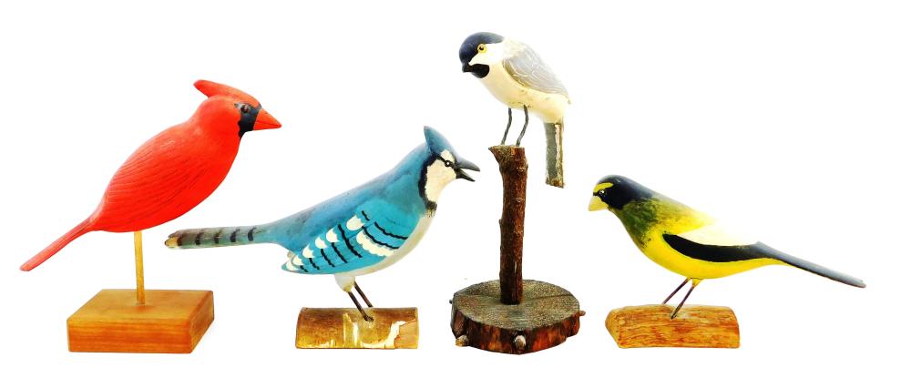 FOUR MAINE CARVINGS OF BIRDS LATE 31d29c