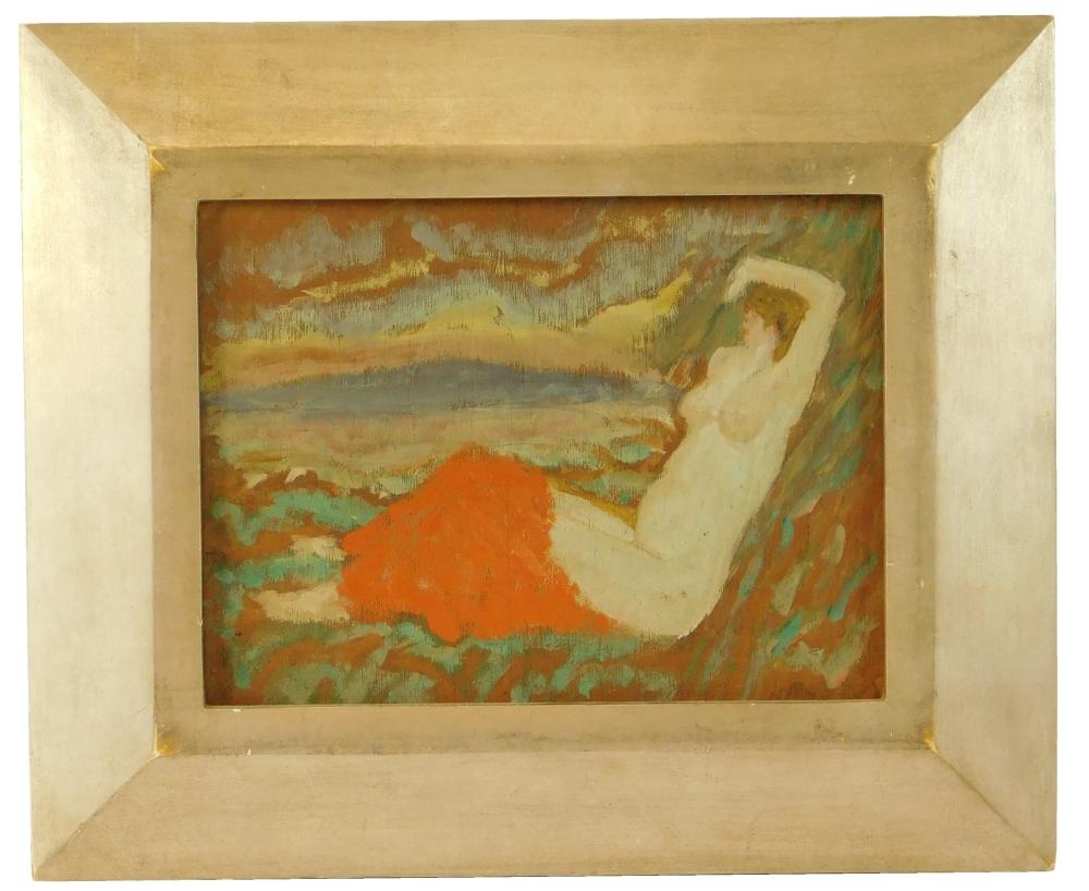 20TH C PAINTING OF RECLINING WOMAN  31d29d