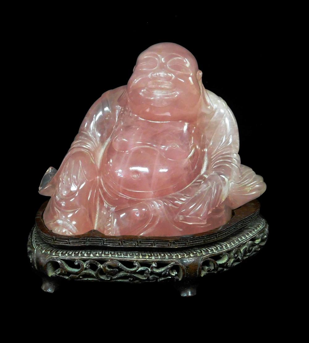 ASIAN CARVED ROSE QUARTZ SMILING 31d2b6