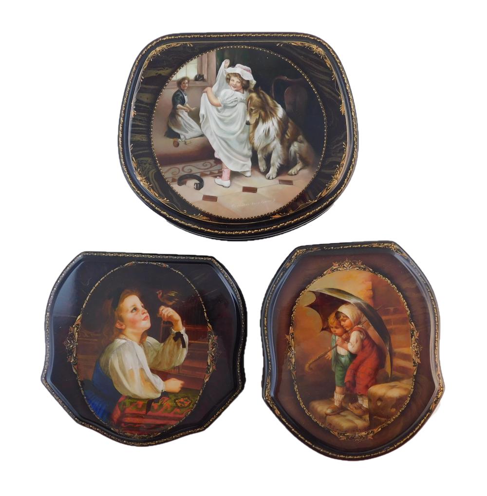 RUSSIAN HAND PAINTED LACQUER BOXES  31d2ba