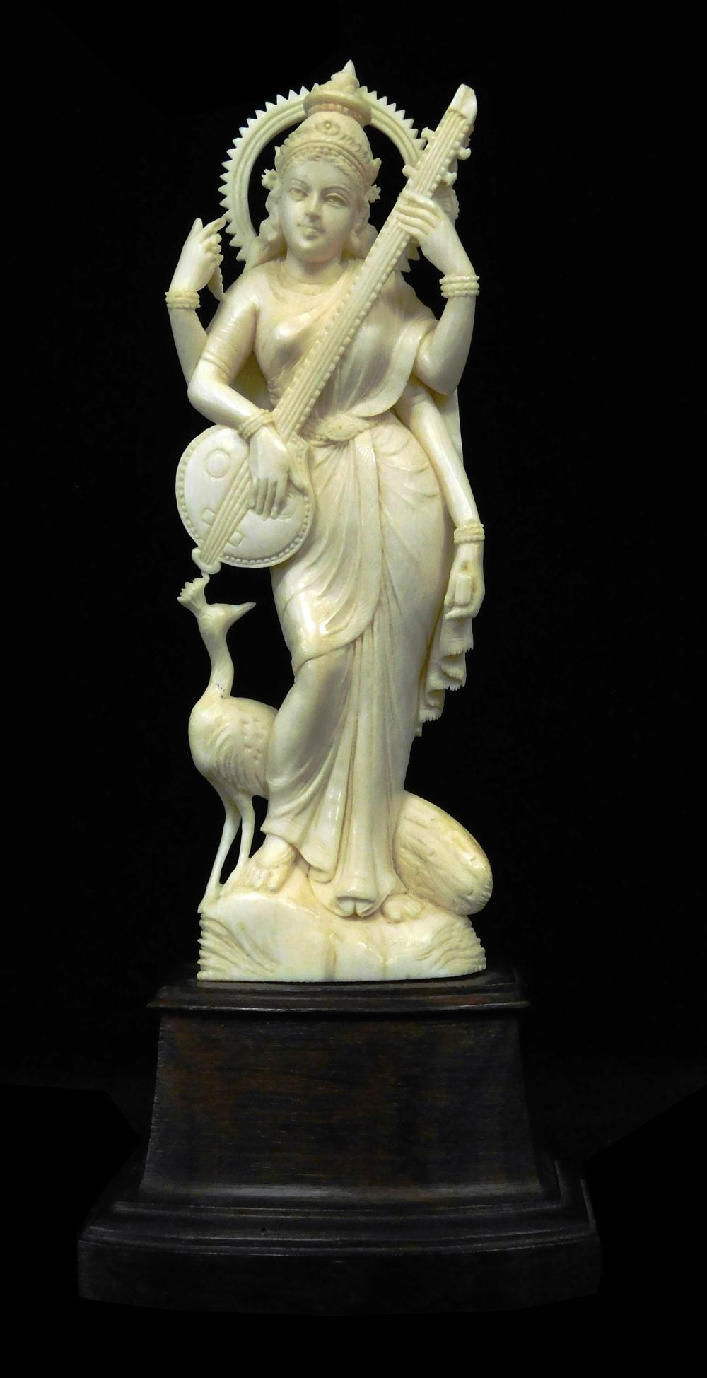 ASIAN IVORY CARVING OF SARASWATI  31d358