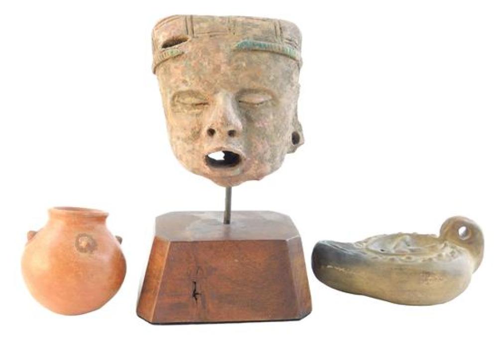 ANTIQUITIES: THREE PIECES OF POTTERY,