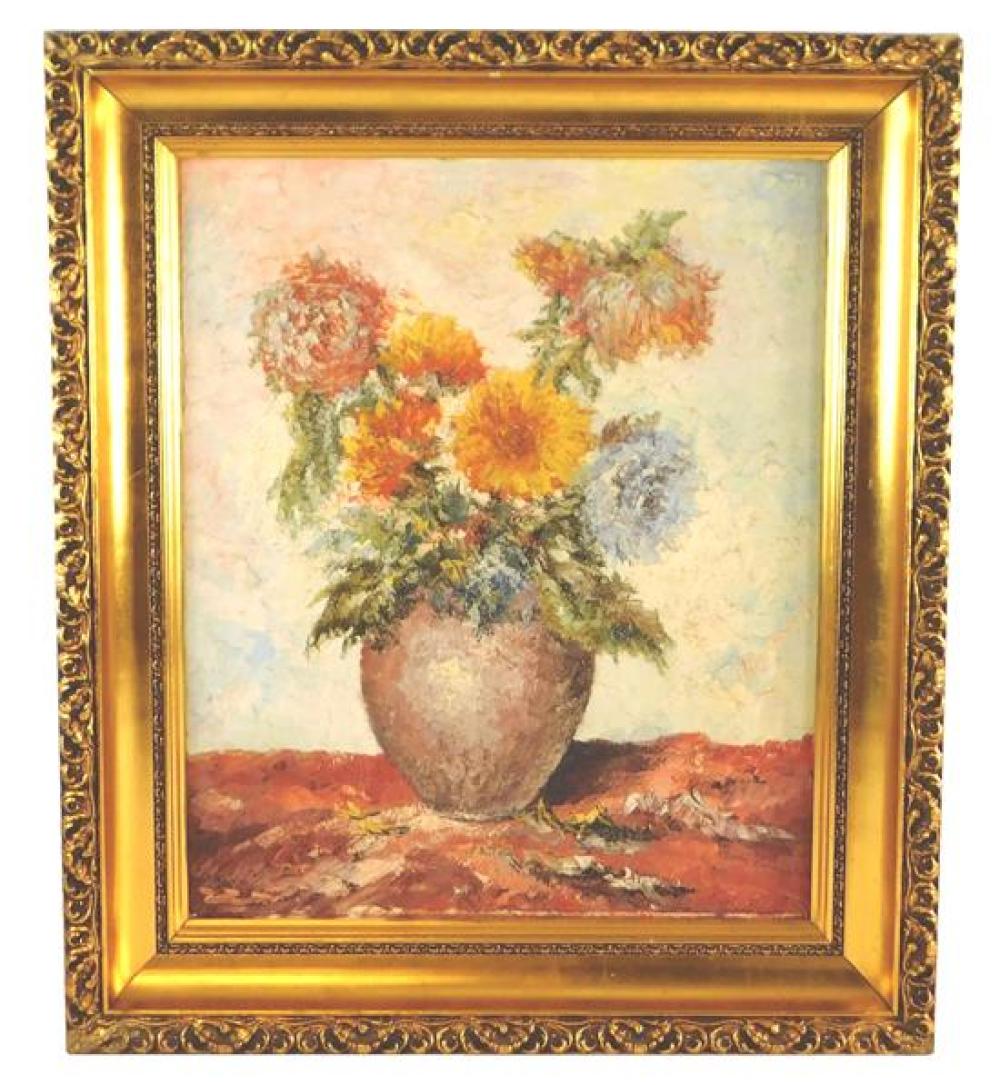 IMPASTO FLORAL STILL LIFE IN GILT 31d37c