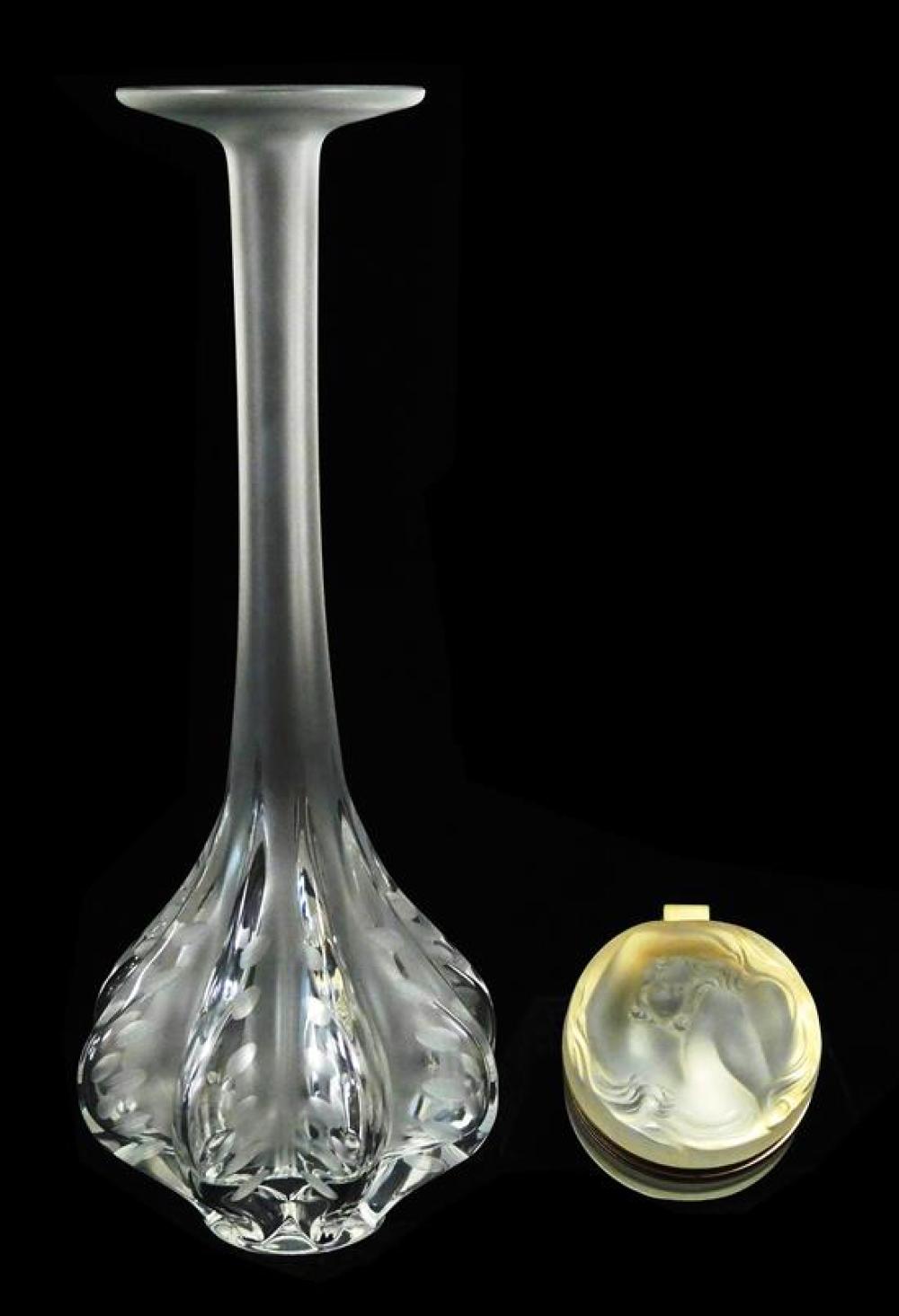 GLASS: LALIQUE, TWO FROSTED GLASS