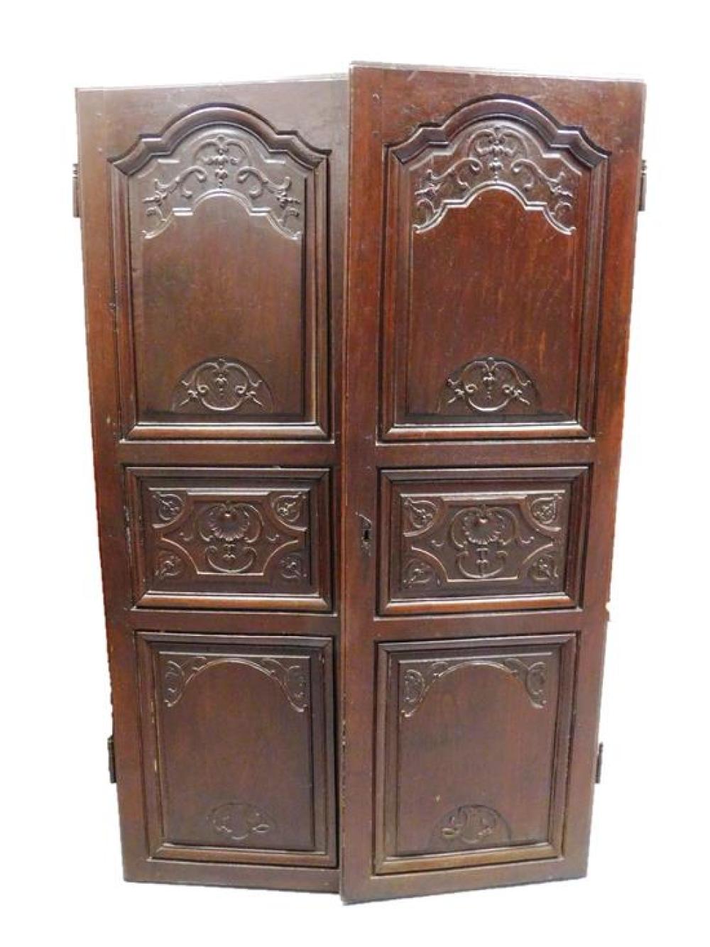 ARCHITECTURAL CARVED DOORS, PAIR,