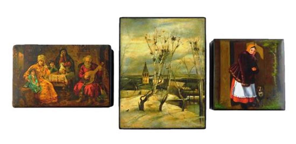 RUSSIAN HAND PAINTED LACQUER BOXES  31d3f4