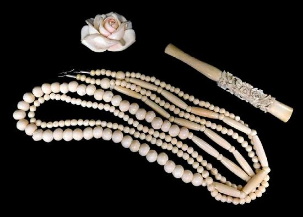 ASIAN: IVORY JEWELRY AND CIGARETTE