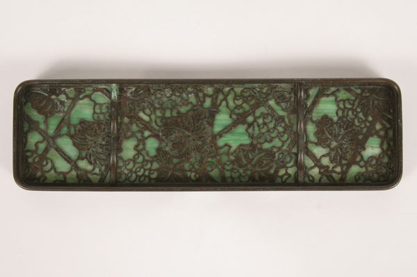 Tiffany Studios bronze pen tray;