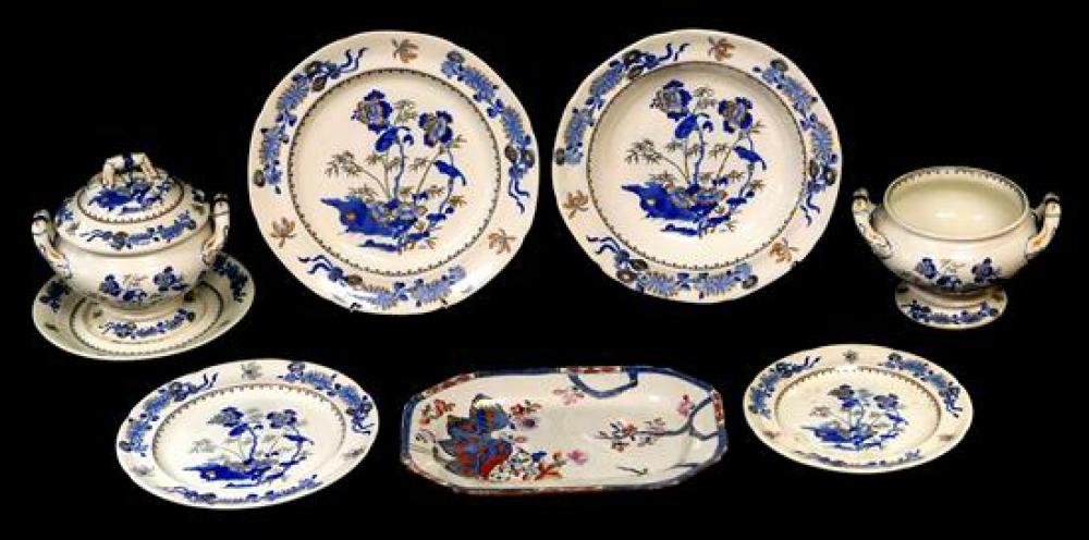 SPODE TRANSFERWARE BLUE WITH ORANGE 31d45f