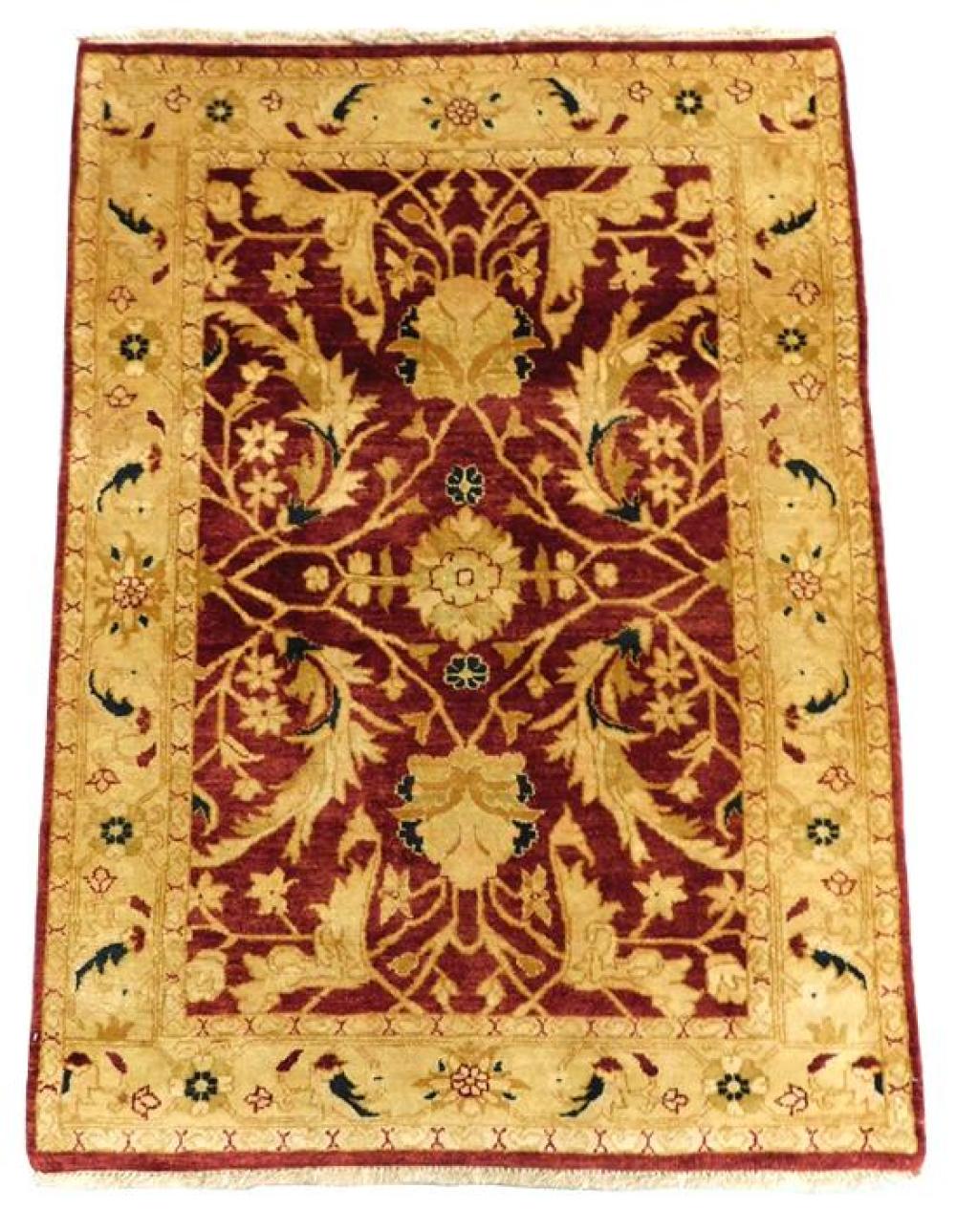 RUG INDO AGRA 4 X 5 9 HAND KNOTTED  31d469
