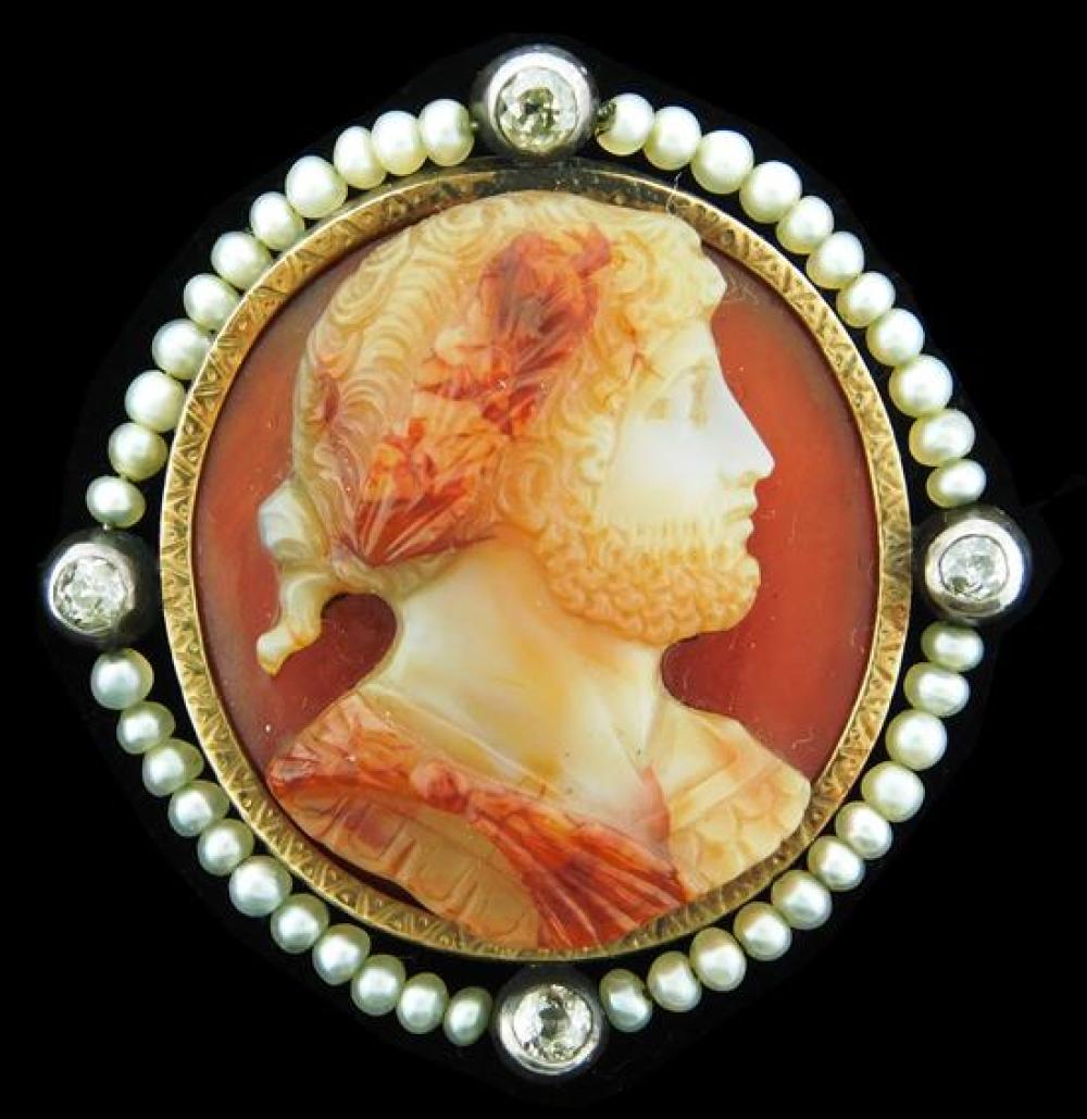 JEWELRY: ANTIQUE CARNELIAN, PEARL