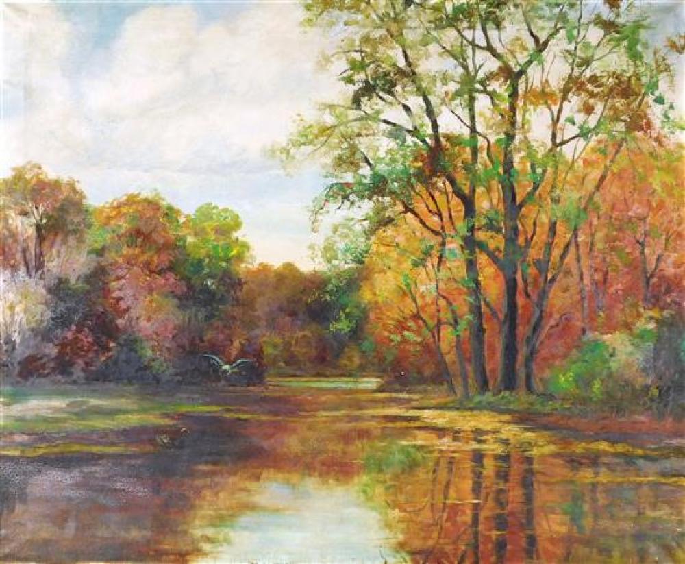 AUTUMN LANDSCAPE OIL ON CANVAS 31d487