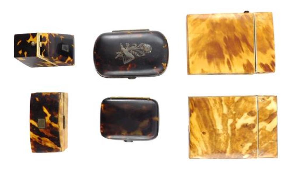 SIX TORTOISE SHELL ITEMS, 19TH