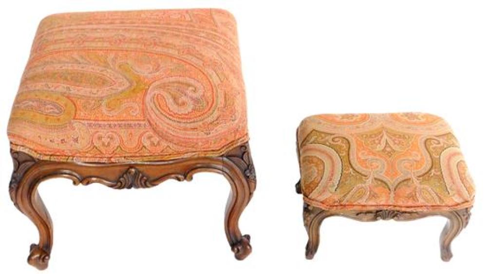 TWO MATCHING FRENCH STYLE STOOLS