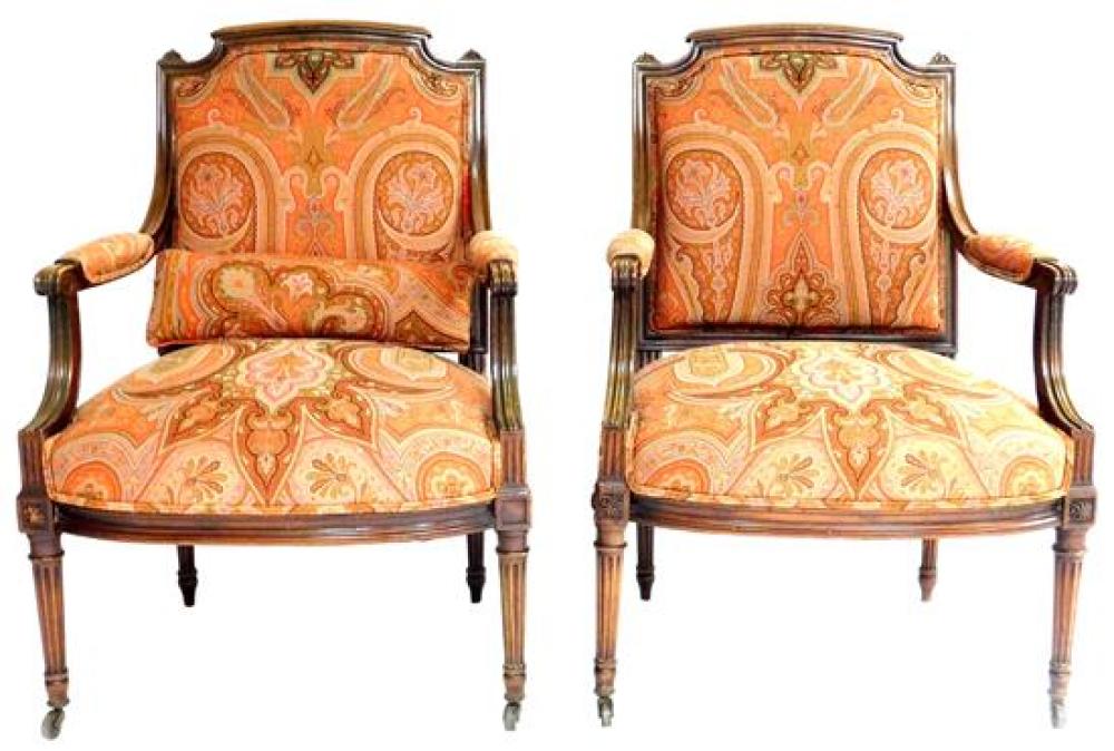 PAIR OF FRENCH STYLE OPEN ARM CHAIRS 31d52f