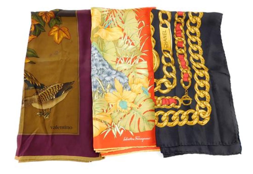 SCARVES BY CHANEL, VALENTINO, AND