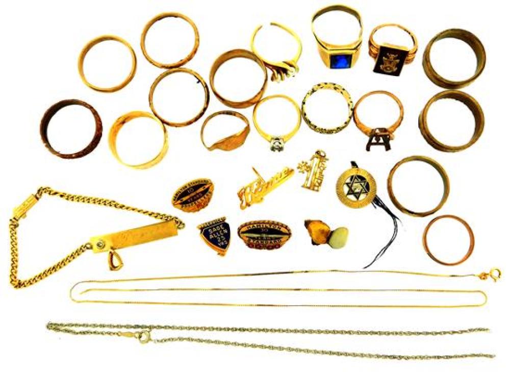 JEWELRY: GOLD, APPROXIMATELY TWENTY-SEVEN