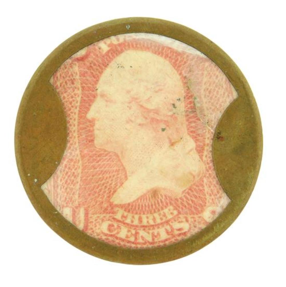 COIN 1862 THREE CENT ENCASED POSTAGE  31d5ae