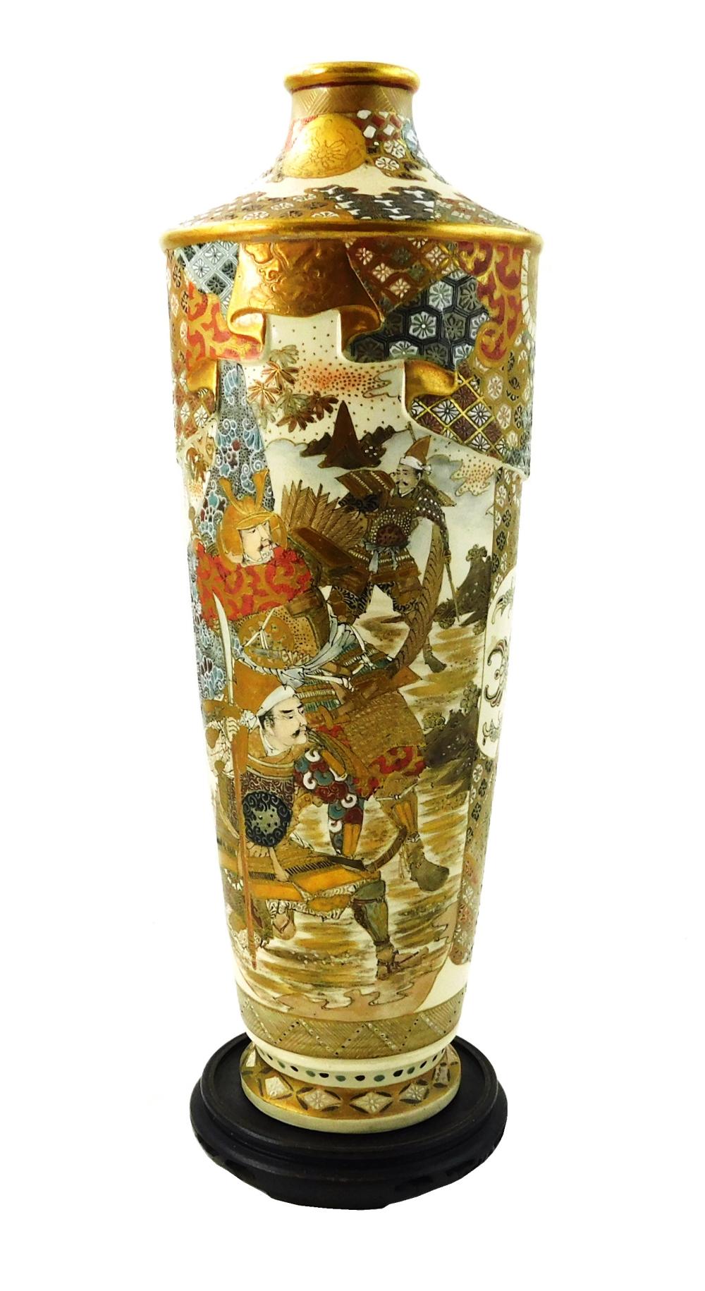 ASIAN JAPANESE SATSUMA VASE 19TH 20TH 31d5d6