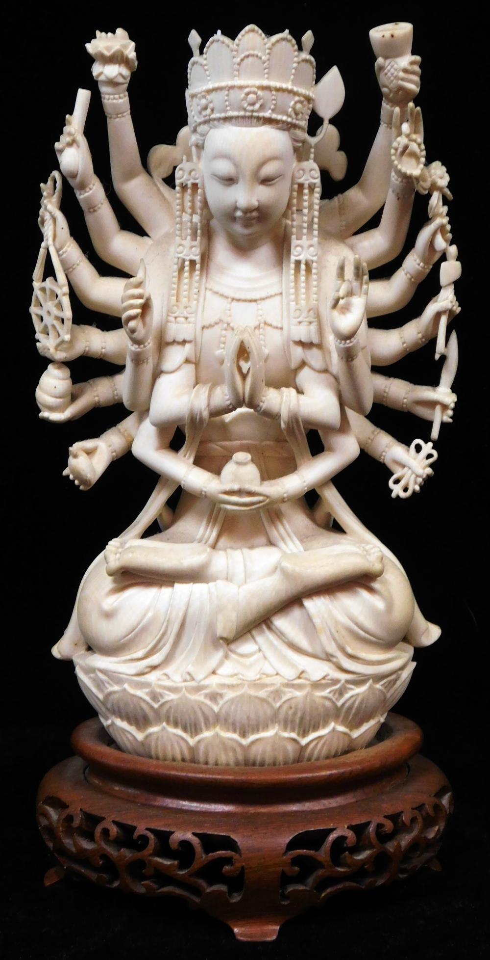 ASIAN: CARVED IVORY HINDU OR BUDDHIST