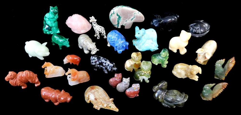 CARVED HARDSTONE ANIMALS 20 PIECES 31d5e6