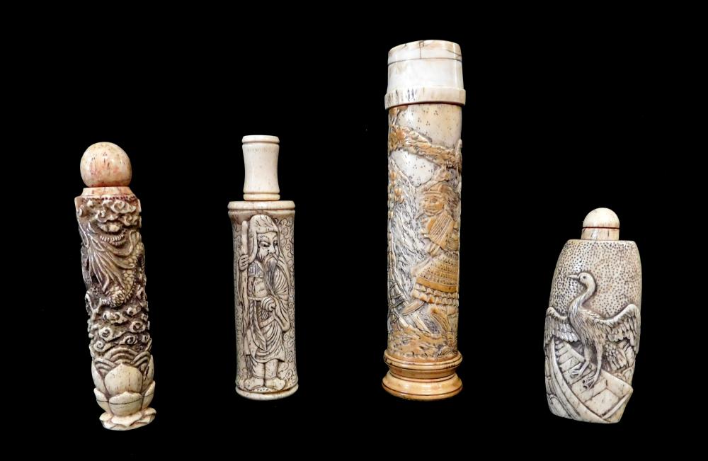 ASIAN: FOUR ASIAN IVORY AND BONE