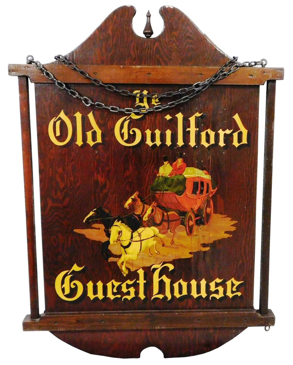 REPRODUCTION TAVERN SIGN WITH IRON BRACKET,