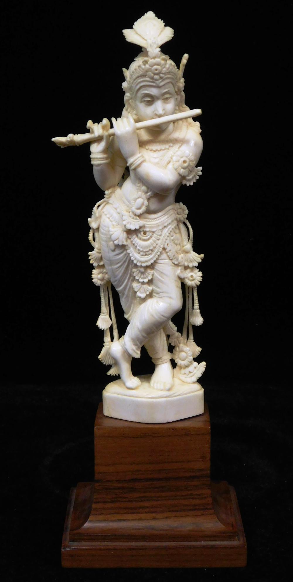 ASIAN CARVED IVORY DEITY EARLY 31d659